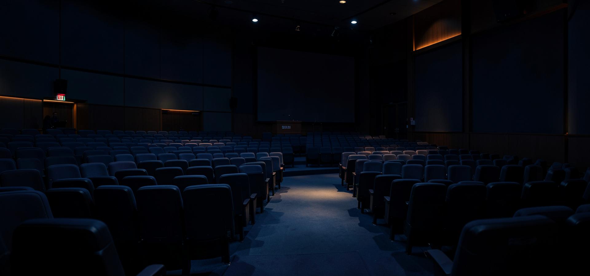 Auditório preparado para uma formação executiva